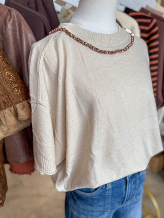 Oatmeal A Little Sparkle Crewneck