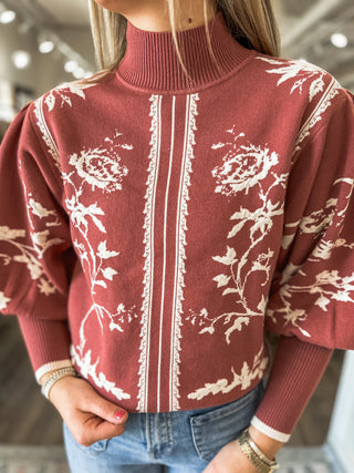 Mauve Forever Yours Balloon Sleeve Sweater