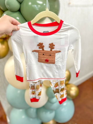 Reindeer Applique Pajama Set