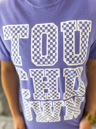 Violet Checker Touchdown Tee