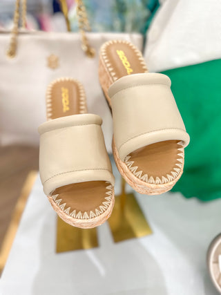 Monte Beige Wedge Sandal