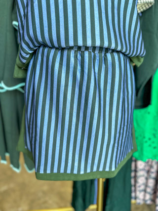 Hunter Green Social Club Striped Skirt SET