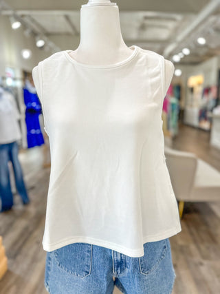 Harbor Belle Off White Vest Top W/ Side Buttons