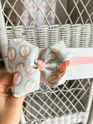 Pastel Nutcracker Printed Headband Bow