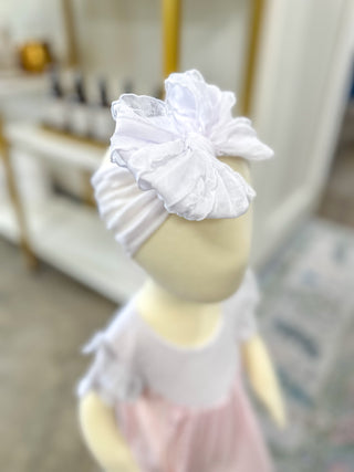 Frilly Frou White Bow Headband