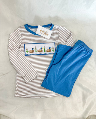 Classic Duck Embroidery Pants Set