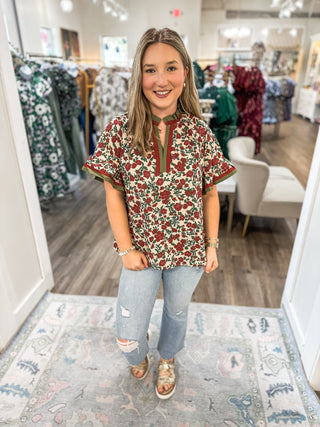 Marigold Manor Ruffle Sleeve Top