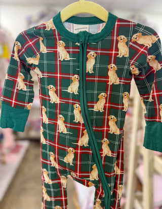 Country Christmas Retrievers 2-Way Zip Footie