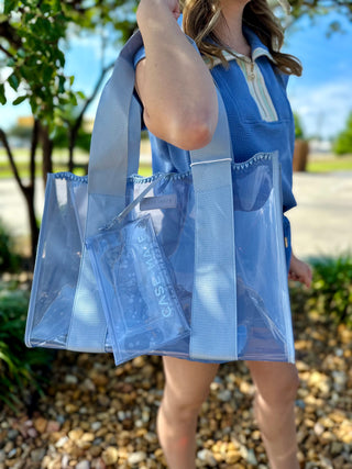 Carolina Blue Crochet Wave Jelly Tote Bag | Case-Mate