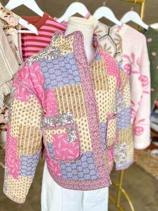 Vintage Bloom Patchwork Quilted Jacket