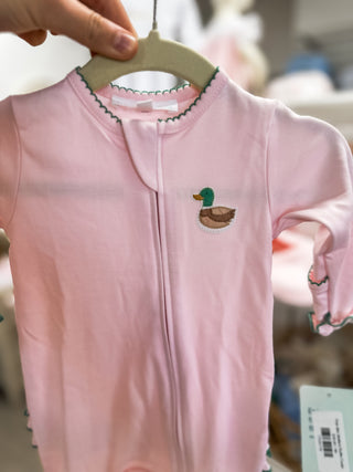 Pink Mini Mallard Ruffle Footie