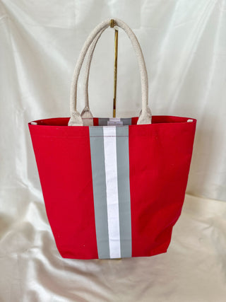 Red/White Campus Stripe Tote