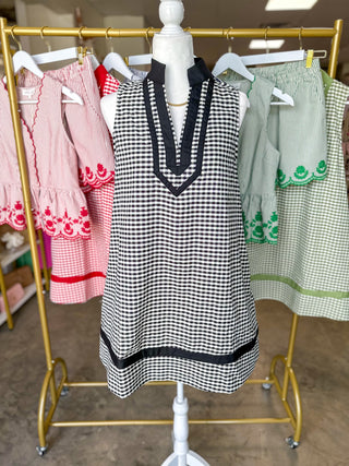The Black Harbor Line Gingham Mini Dress