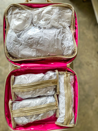 Large Punta Cana Champagne Pop Cosmetic Travel Case | Caroline Hill