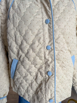 The Sweet Spot Ivory & Blue Quilted Jacket