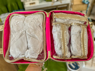 Gold EC Large Punta Cana Cosmetic Travel Case | Caroline Hill