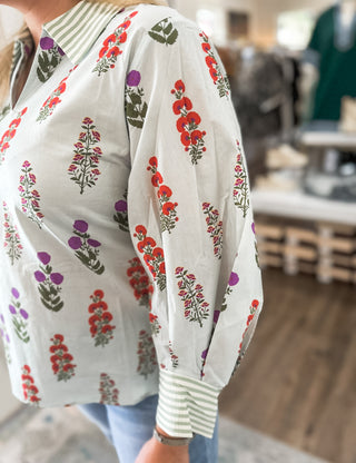 Mint Meadow Blooms Top