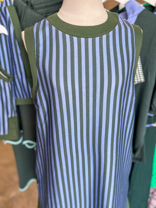 Hunter Green Contrast Striped Easy Going Mini Dress