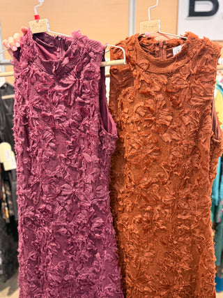 Plum Textured Edge Maxi Dress