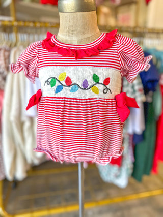 Holiday Baby Girl Bubble W/ Christmas Lights