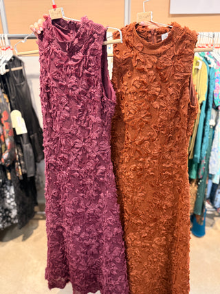 Plum Textured Edge Maxi Dress