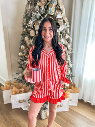 Peppermint Stripes Pajama SHORTS Set