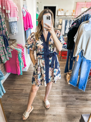 Navy Magnolia Belle Mini Dress