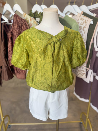 Olive Garden Romance Bow Detail Top