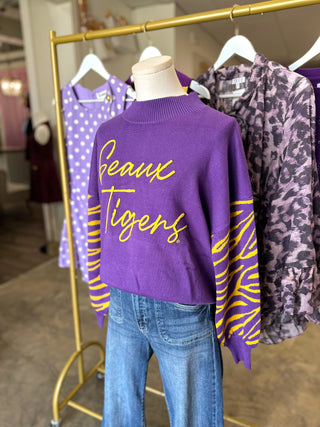 Merit LSU Mockneck Sweater