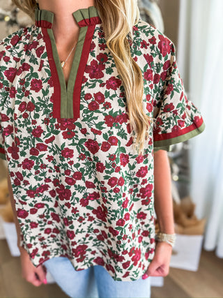 Marigold Manor Ruffle Sleeve Top