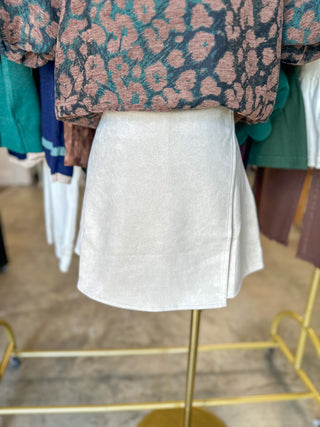 Ecru Better Than Basic Suede Wrap Skort