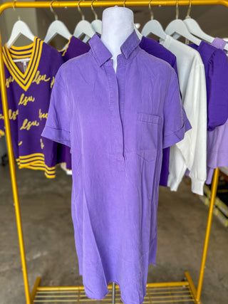 Purple Daydream Washed Denim Mini Dress