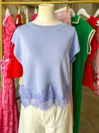 Chambray Pretty Little Lace Top