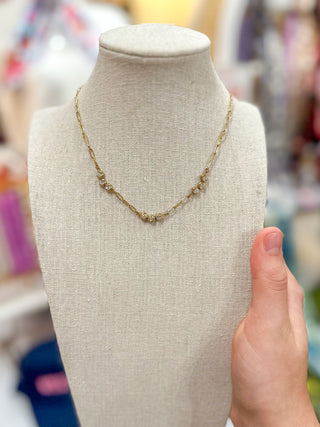 Delicate Radiance Paperclip Chain Necklace