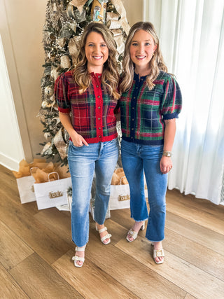 Navy Highland Holiday Plaid Sweater