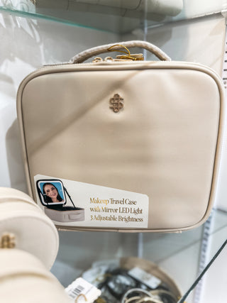 Ivory Glow & Go Leather Travel Case