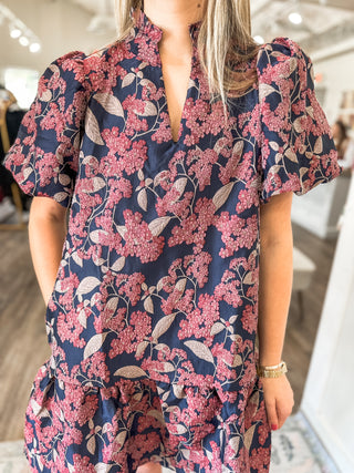 The Meredith Evening Jacquard Mini Dress
