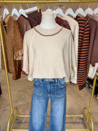 Oatmeal A Little Sparkle Crewneck