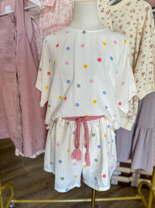 The Confetti Cutie Polka Dot Shorts Set