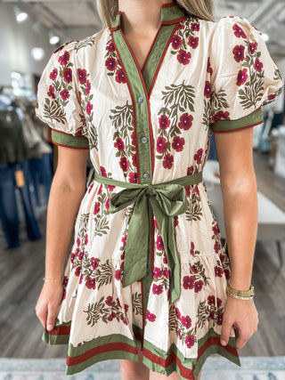 Ecru Petal Kiss Mini Dress