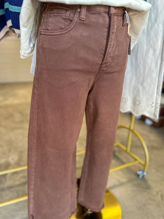 Cocoa Emily High Rise Crop Wide Leg Denim Jeans