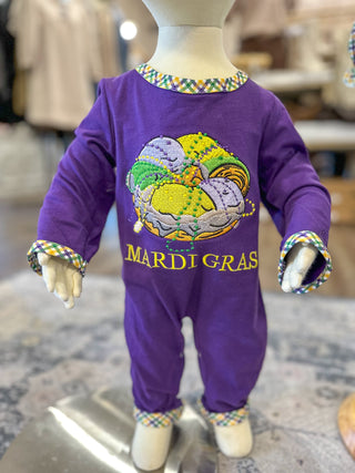 Mardi Gras Plaid Romper - OMG Custom