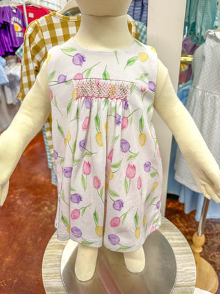 Tulips Ruffle Dress with Diaper Cover