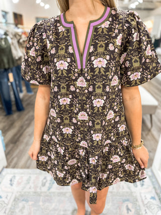 Black Poppy Picinic Floral Mini Dress