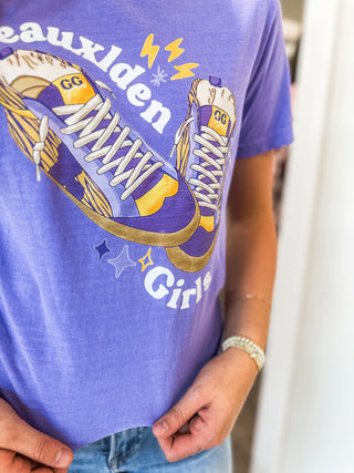 Violet Geauxlden Girls Graphic Tee