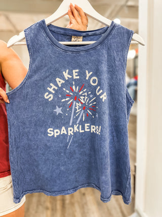 Blue Shake Your Sparklers Mineral Wash Tank