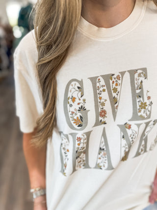 Floral Give Thanks Graphic Tee