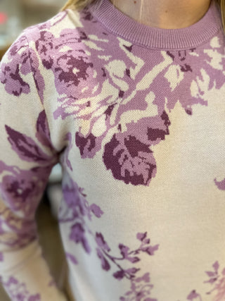 Lavender Garden Grace Long Sleeve Sweater
