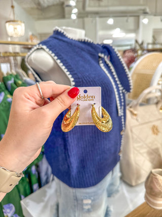 Charlie 18K Gold Plated Hammered Teardrop Earrings