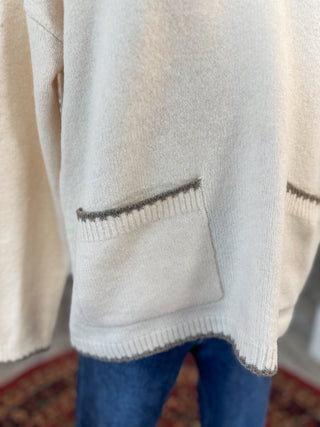Oatmeal Frosted Edge Sweater
